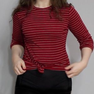 red striped long sleeve shirt